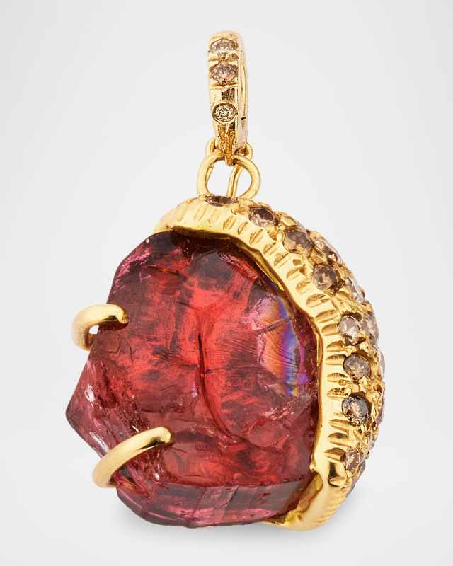 Esther 18K Yellow Gold Tourmaline Pendant with Diamonds